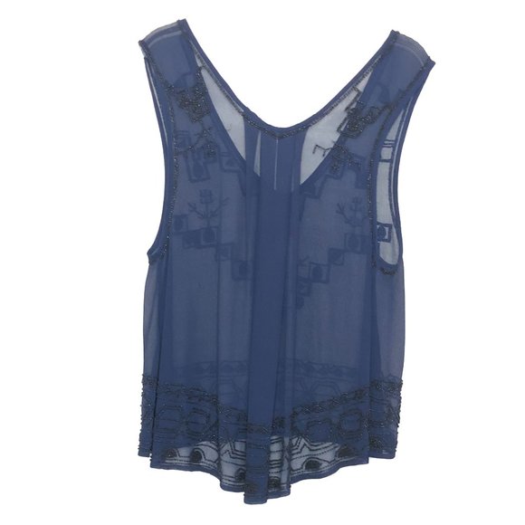 Free People Sheer Beaded Run With It Cropped Top - Picture 5 of 9